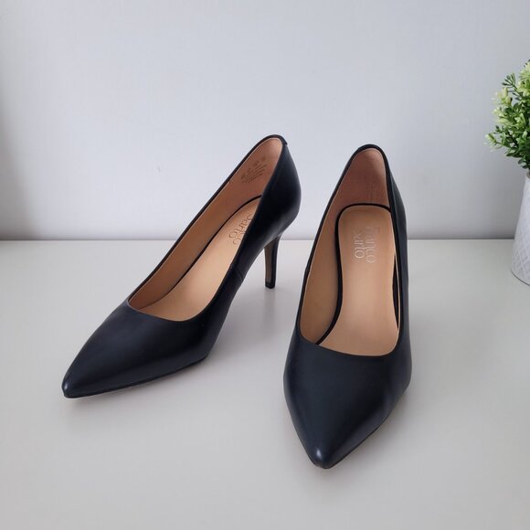 FRANCO SARTO BlackCasual Minimalist Office Heels Size 8 - Picture 1 of 6